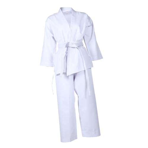 Tenue de karaté blanche avec ceinture élastique costume de sport réutilisable adulte