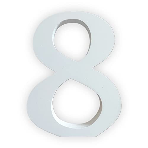 Kopper-24 Lettre en bois blanc, environ 20 cm, 1,8 cm d'épaisseur, chiffre 8