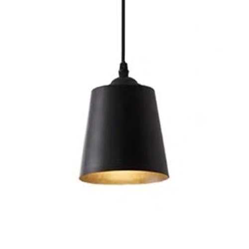 Pantalla industrial de metal negro en lámpara de araña retro e27 pequeña para colgar
