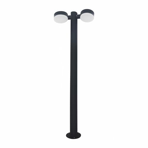 FORLIGHT Farola Exterior LED 21W IP54 para Jardín y Camino, Luz Blanca Neutra 4000K, Diseño Moderno Gris Urbano, Iluminación Eficiente y Duradera