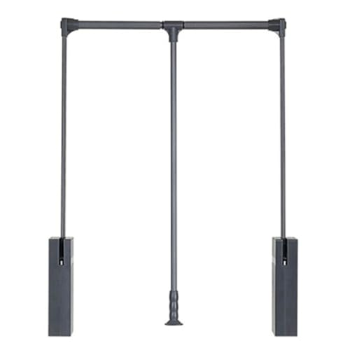 Barra de armario extraíble resistente, colgador de aluminio de rebote suave, ancho ajustable y elevable, para un fácil acceso