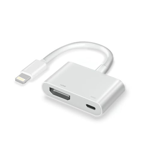 [Apple MFi Certified] HDMI Adapter for iPhone to TV,iPad to HDMI,1080P HD Digital AV Adapter(No Need Power) Video & Audio Sync Screen Connector Compatibility with iPhone 14/13/12/11/X/8/7