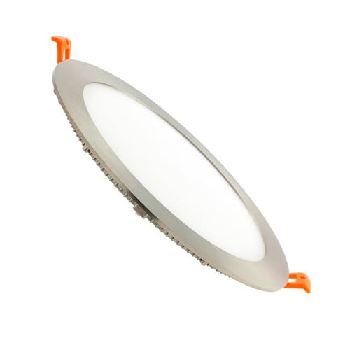 LEDKIA LIGHTING Placa LED 18W Circular Foco Downlight Empotrable Plano Corte Ø 205 mm Silver 6000K Blanco Frío