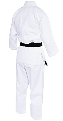 Fuji Judo Gi - Single Weave Uniform W/Free White Belt (White, 00) #TOP2