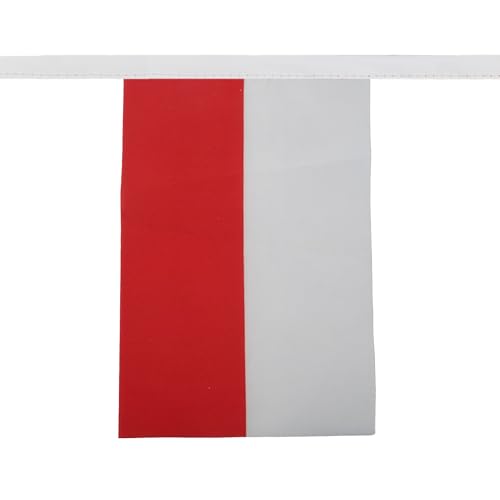 Image of AZ FLAG Poland 6 meters BUNTING Flag 20 flags 9'' x 6'' - Polish STRING flags 15 x 21 cm
