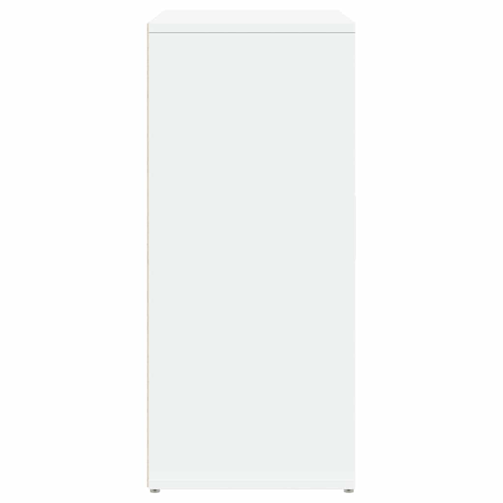 Aparador blanco de 60 cm de ancho de madera, armario blanco 60 x 31 x 70 cm con práctico espacio de almacenamiento, aparador 70 alto en diseño moderno