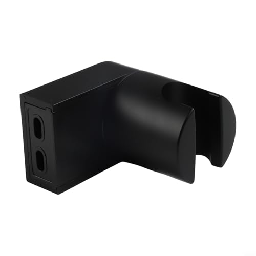 Soporte de cabezal de ducha ajustable montado en pared en ABS negro mate con personalización de altura y ajuste de ángulo grande para ducha de mano, acabado resistente a la erosión para baños modernos