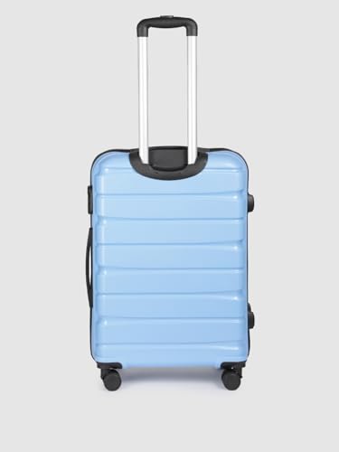 Image of Teakwood Unisex Trolley Bag for Travel, Hard Cabin Trolley Large Travel Suitcase Bag, Lock System 360 Degree 8 Rotating Wheels (55, 65 CM, Powder Blue)