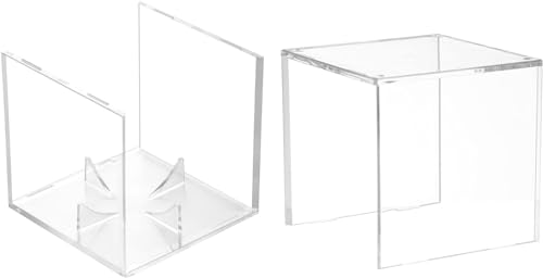 4 Pack Baseball Display Case with UV Protected,Acrylic Clear Baseball Boxes | Baseball Box with UV Protected,Acrylic Baseball Boxes,Cube Baseball Memorabilia Display Case,Autograph Baseball Display Case - image 8