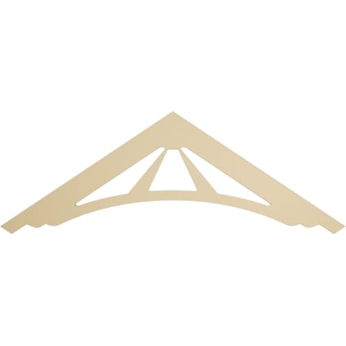 60"W x 20"H x 1 1/2"P (8/12) Pitch Stanford Signature Urethane Gable Pediment, Primed Tan
