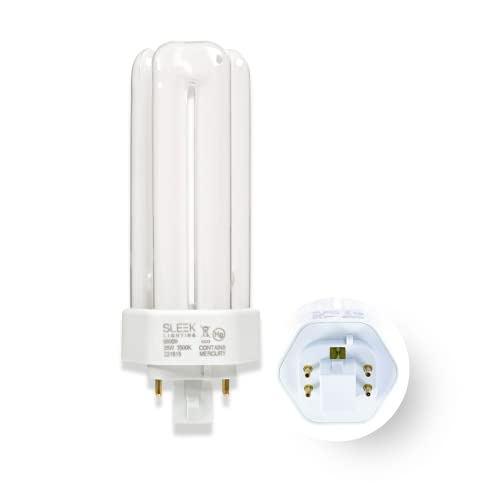 Sleeklighting 26 Watt T4 Tri Tube Cfl 4 Pin Gx24Q-3 Base Light Bulb 3500K 1600Lm - Compact Fluorescent -Neutral White Light 4Pack #TOP2