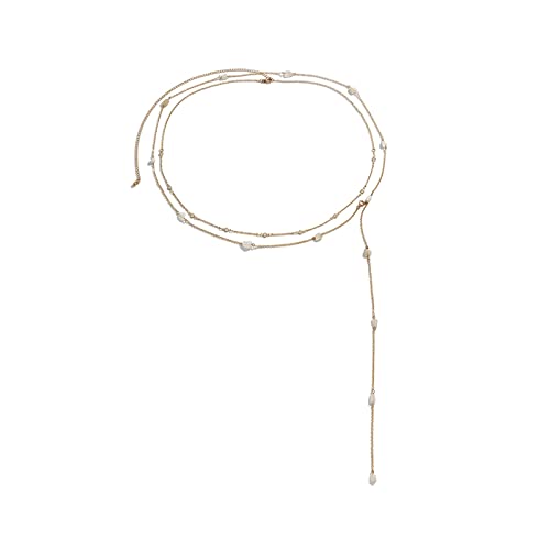 Cadena de bikini dorada KnSam con borla y piedra natural para estilizar ropa de playa