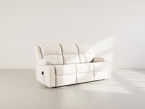 Canapé Relax Électrique 3 Places Velours Côtelé Armand Best Mobilier
