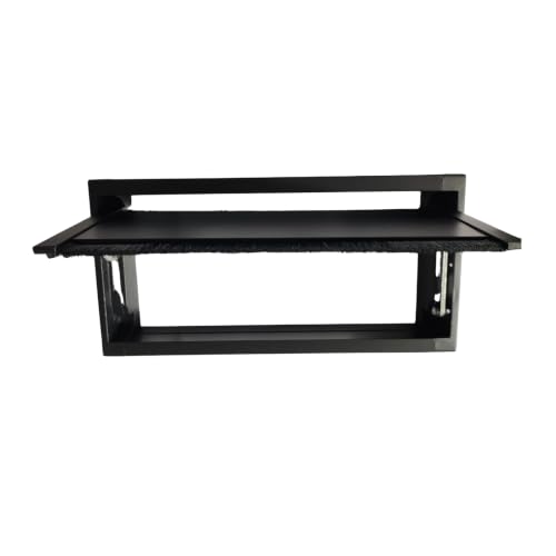 Image of Aluminum Alloy Desk Grommet - Rectangular Metal Cable Wire Hole Cover Flip Dust-Proof Lid for Office, Computer Table, TV Cabinet & Furniture, Cord Organizer (300mm*148mm Two Way, Black)