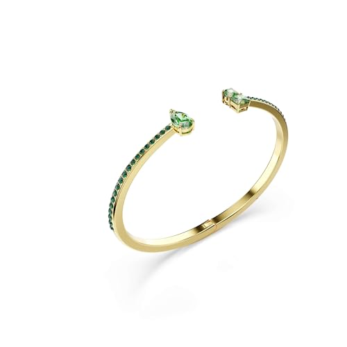Swarovski Matrix cuff, Mixed cuts, Green, Gold-tone Finish3