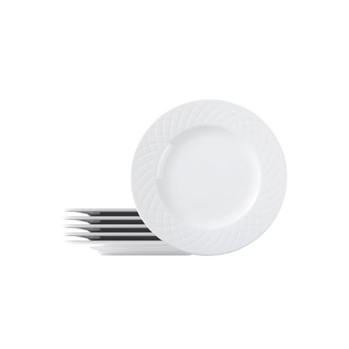 Tramontina - TRAMONTINA- Ensemble 6pcs Assiettes Plates Rondes Porcelaine blanche Ingrid 27cm - Élégance intemporelle, design classique. Parfaites pour...