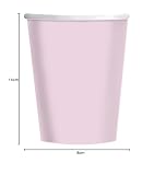 Amscan 9915403-201-66 - Jasnoróżowe ekologiczne papierowe kubki imprezowe nadające się do recyklingu - 8 szt