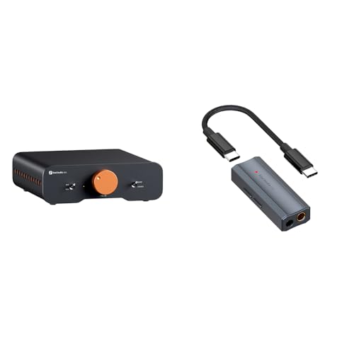 Image of Fosi Audio DS2 USB C to AUX Headphone Amp DAC Dongle 3.5mm Jack Audio Portable and Fosi Audio ZA3 Balanced Stereo Amplifier Home Audio Component Mini 2 Channel Mono Amp