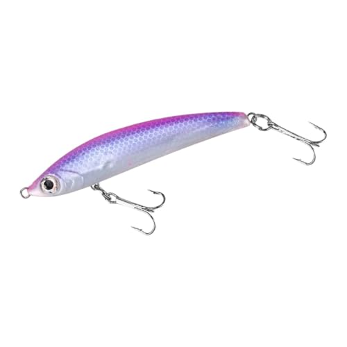 mWHITE-80mm-Fishing Lure Long Cast Zinc Alloy Build in Soft Bait 14g 8.5cm Streamline Sinking Artificial Lures Lot 2 Pieces