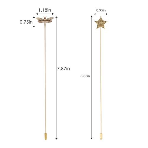 Image of Alilang 2Pcs Classic Hat Pins for Women and Lapel Brooch Set Vintage Style Decorative Stick Pins for Hats Suits Scarves Fitted Hats to Keep Hat in Place