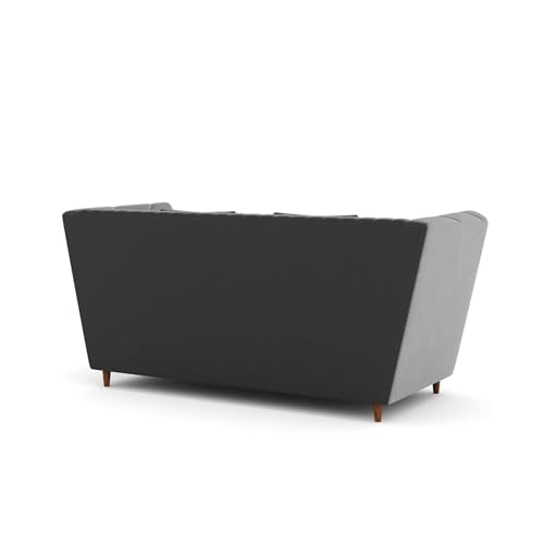 Image of Amazon Brand - Solimo Corell Tufted Velvet Fabric 2 Seater Sofa for Living Room Furniture (Grey)|3 Year Warranty