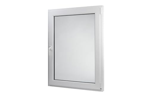 Kunststoff Fenster Dreh/Kipp 90 cm x 120 cm Anschlagrichtung Rechts inklusive Fenstergriff