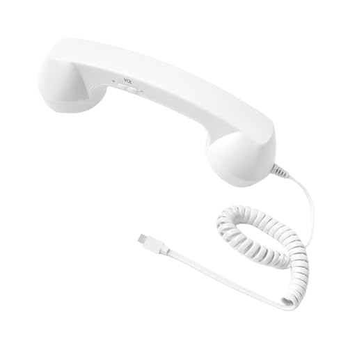 Image of Retro Phone Handset Phone Receiver for Mobile Phone Meetings All Smartphones White Consumer Electronics| Home Telephones & Accessories| Corded Telephones