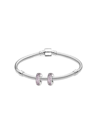 Image of ARTCHARM Clasp Love Safety Chain Charm - Authentic 925 Sterling Silver Heart Beads - Fit European Style Bracelet