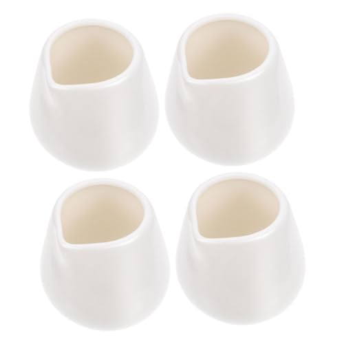 MUELODSIC 4piezas Jarras De Leche Blancas Tazas De Cerámica Para Salsas Recipientes De Cerámica Hogar Para Servir Leche o Salsas