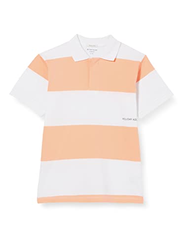 TOM TAILOR Jungen Poloshirt mit Print 1031776, 29813 - White Orange Bold Stripe, 152
