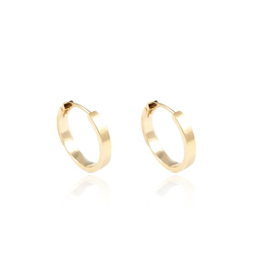 Pendientes niña oro aro tabla liso de 14X2 mm para regalo 3