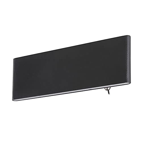 GLOBO Lámpara de pared de lectura, foco de pared, LED, interruptor de aluminio, negro y blanco, B 225 mm