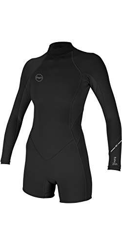 O'Neill Wetsuits Women's Bahia 2/1mm Back Zip Long Sleeve Spring, Black/Black/Black, Size 8