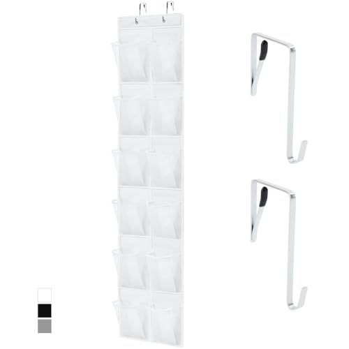 Image of GORILLA GRIP Over the Door Shoe Organizer, 12 Large Pockets, White