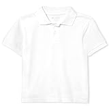The Children's Place boys Single Short Sleeve Pique Polo, White, Medium