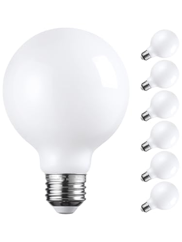 Image of TORCHSTAR 6-Pack G25 Globe Light Bulbs LED Dimmable 2700K Soft White