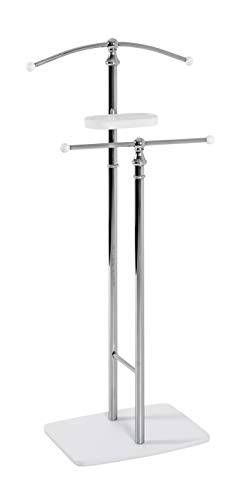 HAKU Möbel Herrendiener Chrom, weiß, MDF, Metall - Maße: B 47 cm x H 109 cm x T 30 cm, Style: Modern