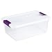 Sterilite 1753 15 Qt. ClearView Plum Latch
