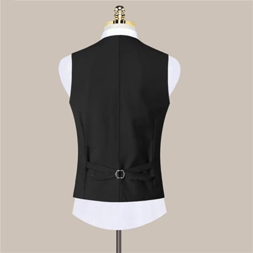 Kiioouu Men Formal Solid Color Business Office Suit Vest Groom Wedding Dress Party Male Waistcoat2