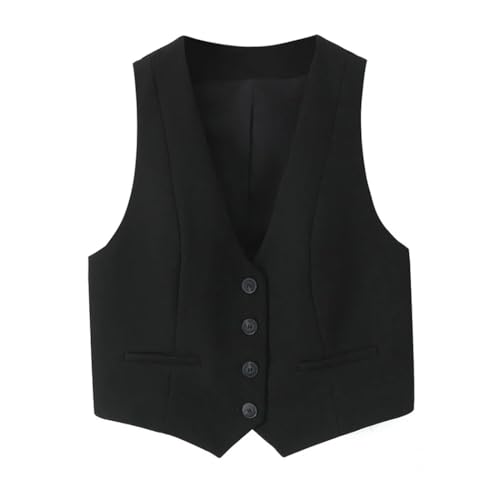 Women Fashion 2 Piece Set V-Neck Single Breasted Tank Tops Wide Leg Pants Female Lady Pants Suit3