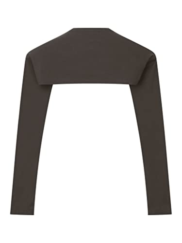 easyforever Men's Sexy Open Front Slim Fit Crop Top Solid Color Long Sleeve Shrug Undershirts4