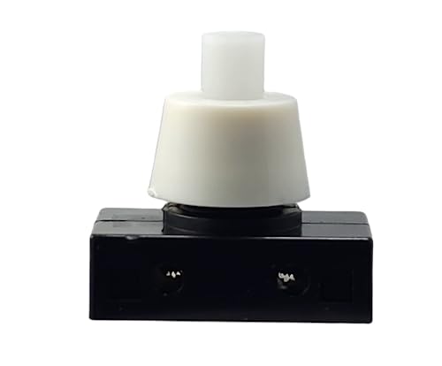 Einbau Druckschalter mit Schraubkontakten für Lampen und Geräte 250V 2A weiß