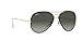 Ray-Ban Unisex RB3025JM Classic Full Color Metal Aviator Sunglasses, Black On Legend Gold/Grey Gradient, 58 mm