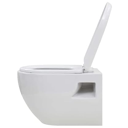 AJJHUUKI Hardware, Sanitär, Sanitärarmaturen, Toiletten und Bidets, Toiletten, Zuhause, Wand-WC, Keramik, Weiß – Bild 6