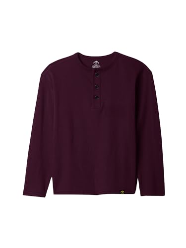 Image of LAZYCHUNKS T-Shirt for Men|Plain Henley Full Sleeve T Shirt|Cotton Blend T Shirt for Men|Men's T-Shirt|Tshirt for Men Stylish|T-Shirts for Men Regular Fit.