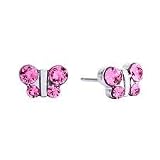 NEW Baby Butterfly Pink Crystal Bezel Crystal Stainless Steel Personal Piercer 2 mm Ear Piercing Ear