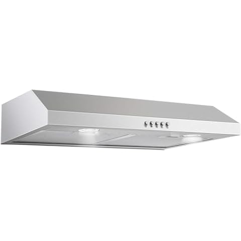 SNDOAS Under Cabinet Range Hood,Range Hood 30 inch Under Cabinet Stainless Steel Brushed,Ductless Range Hood Alterable to Ducted Ventilation,Stove Hood and Oven Vent Hood for Kitchen Cabinet Cover