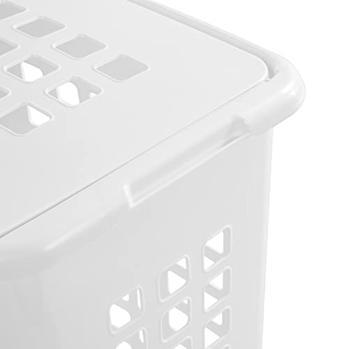 Sterilite 12238004 Rectangular Lifttop Laundry Hamper, White, 4-Pack #TOP4