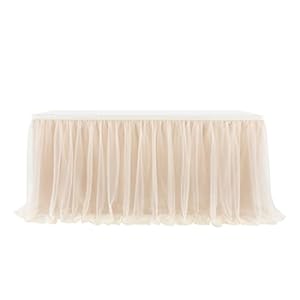 MeiYeAE Tüll Tafelrok, 275 x 77 cm, chiffon, tafelrokken voor banket, snoep, feest, bruiloft, verjaardagsfeest, snoep…