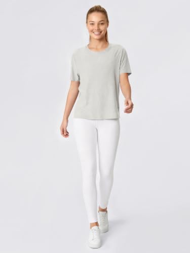 Image of ODODOS Women's Performance Cropped Tee Ultra Soft odSTRATUM Tech Short Sleeve Relaxed Top Crew Neck T-Shirts